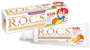 R.O.C.S / Зубная паста Kids Citrus Rainbow with the exotic taste of Lemon, Orange and Vanilla
