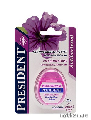 PresiDENT / Зубная нить Antibacterial Фитофлосс