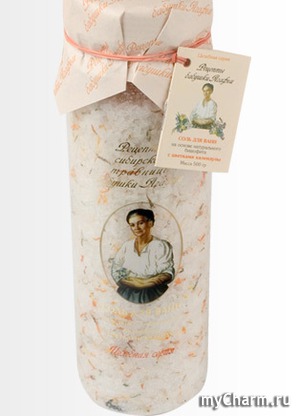 "Рецепты бабушки Агафьи" / Соль для ванн на основе натурального бишофита. С цветками календулы.