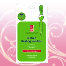 "Секреты Лан" / Шелковая маска-эссенция для лица "Teatree Healing Solution. Успокаивающая"