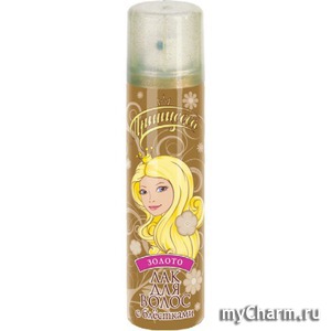 "Принцесса" / лак для волос с блестками золото