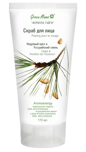 Green Mama / Скраб для лица Кедровый орех и Уссурийский хмель