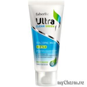 Faberlic / Гель-скраб-маска 3 в 1 для жирной и проблемной кожи серии Ultra Clean Ultra Green