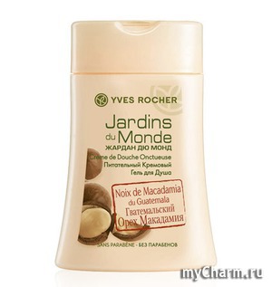 Yves Rocher /      Jardin du Monde Creme de Douche Onctueuse Noix de Macadamia du Guatemala