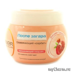 GARNIER / Крем Ambre Solare После загара "Освежающий сорбет" с экстрактом Граната и Алое Вера