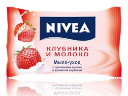 NIVEA / Мыло-уход Клубника и молоко