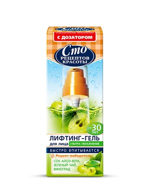 "Сто рецептов красоты" / Лифтинг-гель для лица "Ультра-увлажнение"