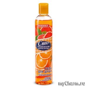 "Сто рецептов красоты" / Гель для душа "Апельсин, грейпфрут и зелёный чай" тонизирующий