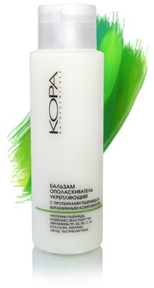 "Кора" / Бальзам-ополаскиватель укрепляющий для волос с протеинами пшеницы и витаминным комплексом