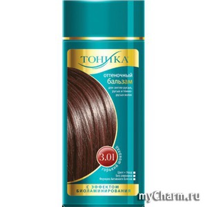 "Тоника" / оттеночный бальзам для волос с эффектом биоламинирования горький шоколад