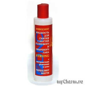 DNC / Dissolvant Жидкость для снятия с ногтей гелиевого и обычного лака «Strong» с экстрактами ромашки и алоэ