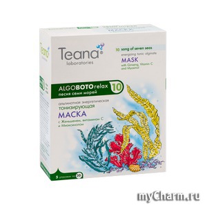 Teana / Algoboto relax Альгинатная энергетическая тонизирующая маска с Женьшенем, витамином С и Миоксинолом