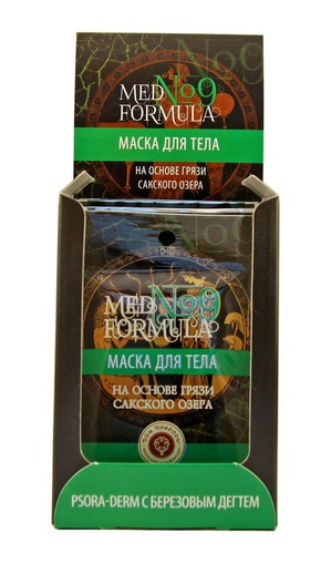"Дом Природы" / Маска для тела "MED formula №9" на основе грязи Сакского озера PSORA-DERM с березовым дегтем