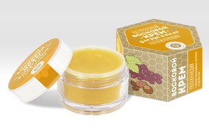 "Дом Природы" / Натуральный восковой крем "Увлажняющий" с воском виноградных косточек и маслом ши (для рук и тела)