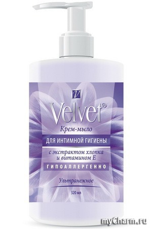 Velvet / Крем-мыло для интимной гигиены Ультранежное с хлопком и витамином Е