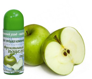 "Фруктовый поцелуй" / Гигиеническая помада: Яблоко с маслом чайного дерева