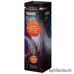 Satico / Оранжевая Мочалка массажная с анти-акне эффектом с добавлением желтой глины