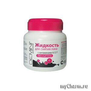 DEMINI / Жидкость для снятия лака без ацетона с витаминами A,E,F