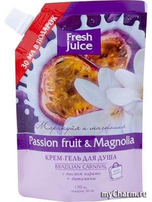 "Эльфа" / Крем-гель для душа "Fresh Juice" Passion Fruit & Magnolia