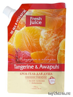 "Эльфа" / Крем-гель для душа "Fresh Juice" Tangerine & Awapuhi