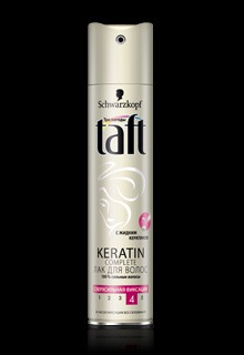 Taft / Лак для волос - сверхсильная фиксация KERATIN COMPLETE c жидким кератином