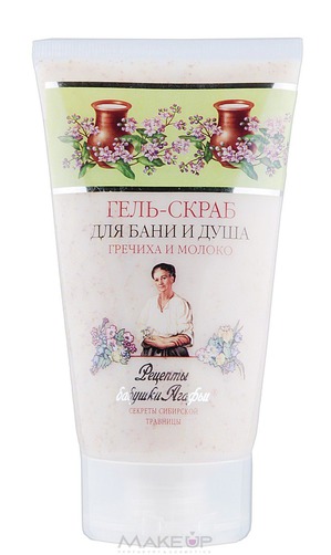 "Рецепты бабушки Агафьи" / Гель-скраб для бани и душа Гречиха и молоко