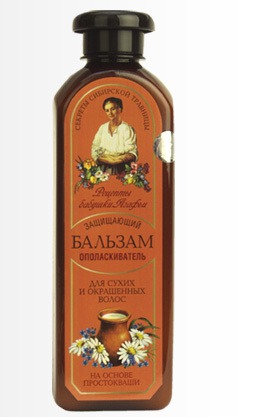 "Рецепты бабушки Агафьи" / Бальзам-ополаскиватель "Защищающий". Для сухих и окрашенных волос. На основе простокваши