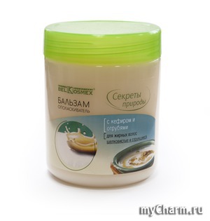 Belkosmex / бальзам-ополаскиватель с кефиром и отрубями для жирных волос шелковистые и струящиеся