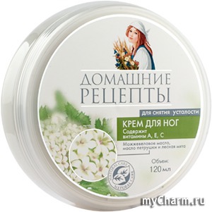 "Домашние рецепты" / Крем для ног для снятия усталости