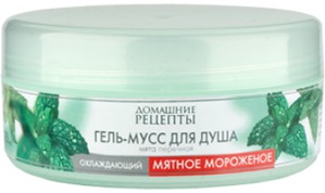 "Домашние рецепты" / Гель-мусс для душа "Мятное мороженое" с мятой перечной