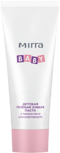 MIRRA / Детская гелевая зубная паста с папаином и аминофторидом серия "Baby"