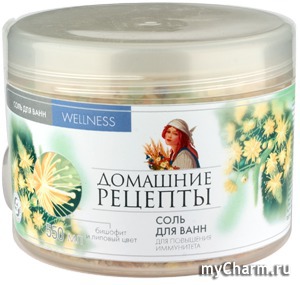"Домашние рецепты" / Соль для ванн бишофит и липовый цвет