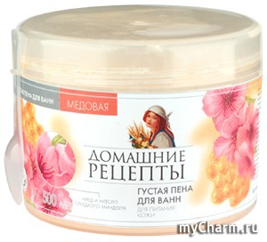 "Домашние рецепты" / Густая пена для ванн мед и масло сладкого миндаля