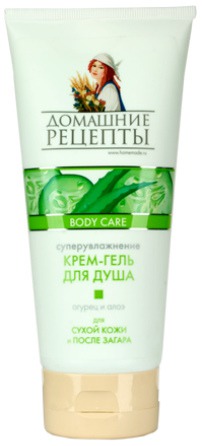 "Домашние рецепты" / Крем-гель для душа суперувлажнение Огурец и алоэ