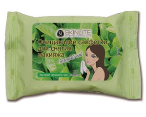 Skinlite / Очищающие салфетки для снятия макияжа Зеленый Чай