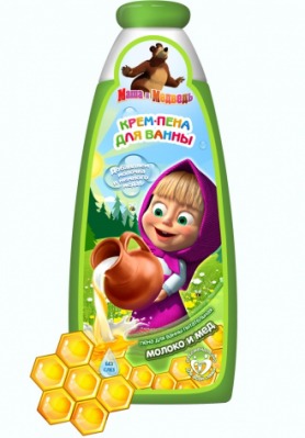 "Маша и Медведь" / Крем-пена для ванны Молоко и Мед