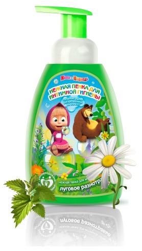 "Маша и Медведь" / Нежная пенка для интимной гигиены "Луговое разнотравье"