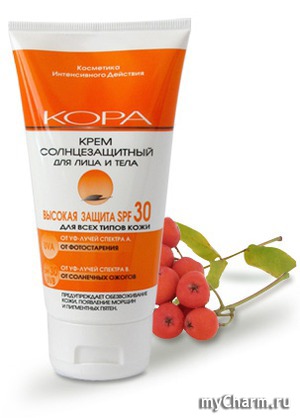 "Кора" / Крем солнцезащитный для лица и тела SPF 30