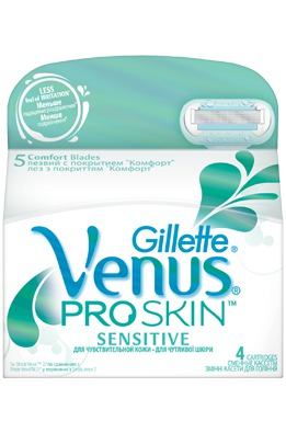 Venus / Сменные кассеты бритвенных лезвий ProSkin Sensitive
