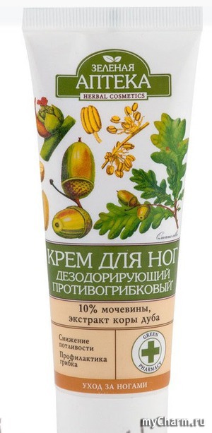 "Зеленая аптека" / Крем для ног дезодорирующий с противогрибковым эффектом