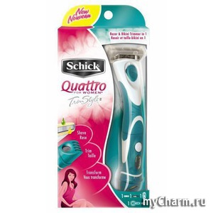 Schick / Станок для бритья Cтанок для бритья Quattro for Women Bikini (+1кассета) с триммером