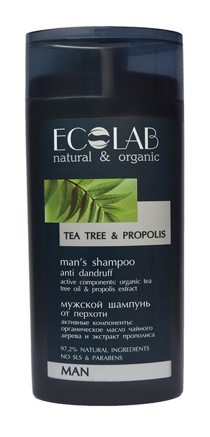 Ecolab / Шампунь natural & organic mans shampoo anti dandruff "Tea tree & propolis"