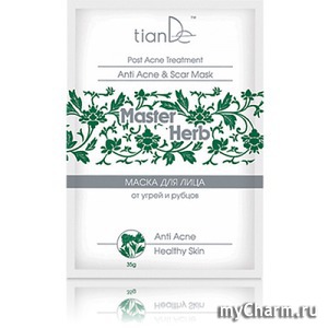 TianDe / Очищающая маска для лица от угрей и рубцов Master Herb