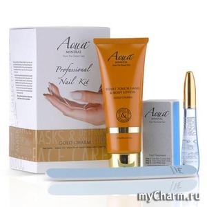 Aqua mineral /      Gold charm nail kit