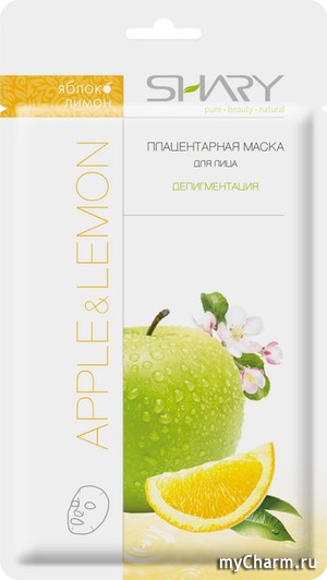 SHARY / Плацентная маска для лица Депигментация Яблоко и лимон