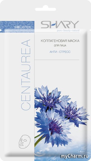 SHARY / Коллагеновая маска для лица Анти-стресс Василек