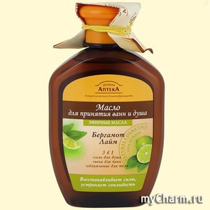 "Зеленая аптека" / Масло для ванны Масло для ванн и душа Бергамот и Лайм