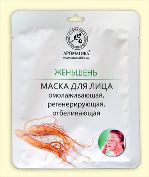 "Ароматика" / Маска для лица Биоцеллюлозная лифтинг-маска Женьшень