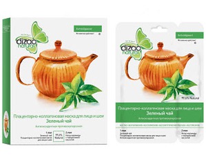 Dizao / Плацентарно-коллагеновая 2-х этапная маска для лица и шеи "Зеленый чай"