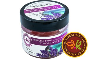 "Крымская Натуральная Коллекция" / Пена для ванн с морской солью "Голубая бухта" (с ароматом лаванды)